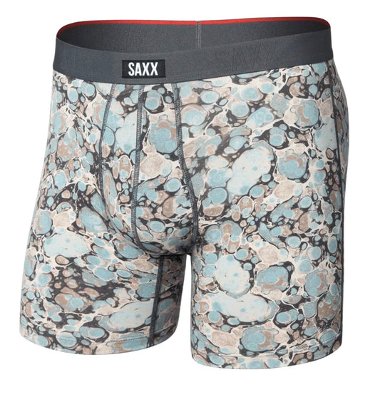 Saxx Underwear Vibe Xtra Soft Comfort Boxers - Marble Camo - Clay Blue