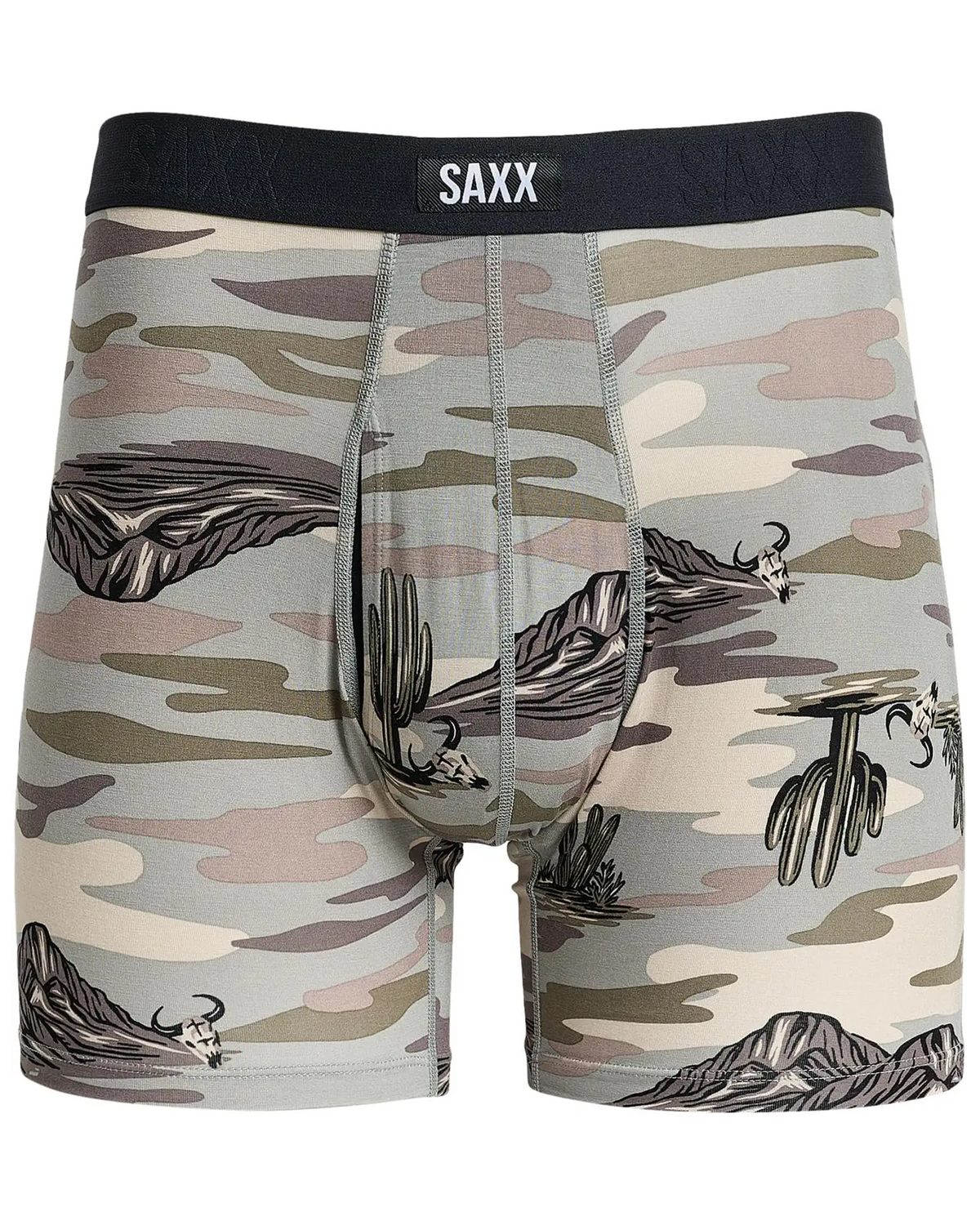Saxx Underwear Vibe Xtra Soft Comfort Boxer Briefs Fly - Scenic Desert Neutral Grey