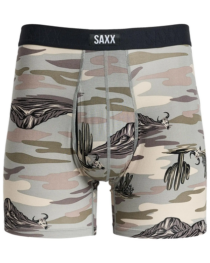 Saxx Underwear Vibe Xtra Soft Comfort Boxer Briefs Fly - Scenic Desert Neutral Grey