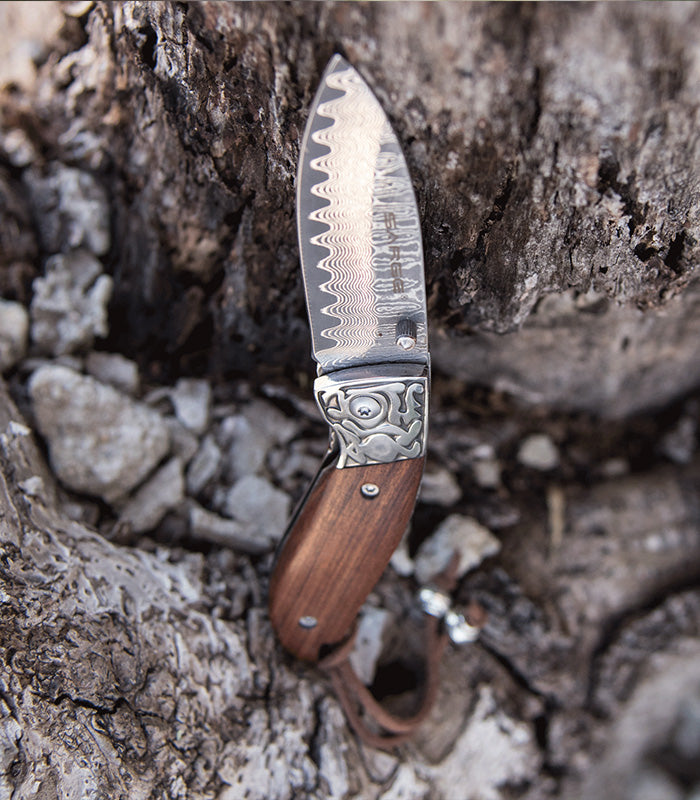 Fox - Damascus Folder with Decorative Bolsters