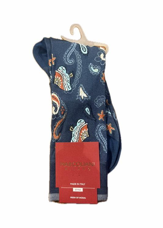 Marcoliani Goa Fish Socks - Indigo Blue