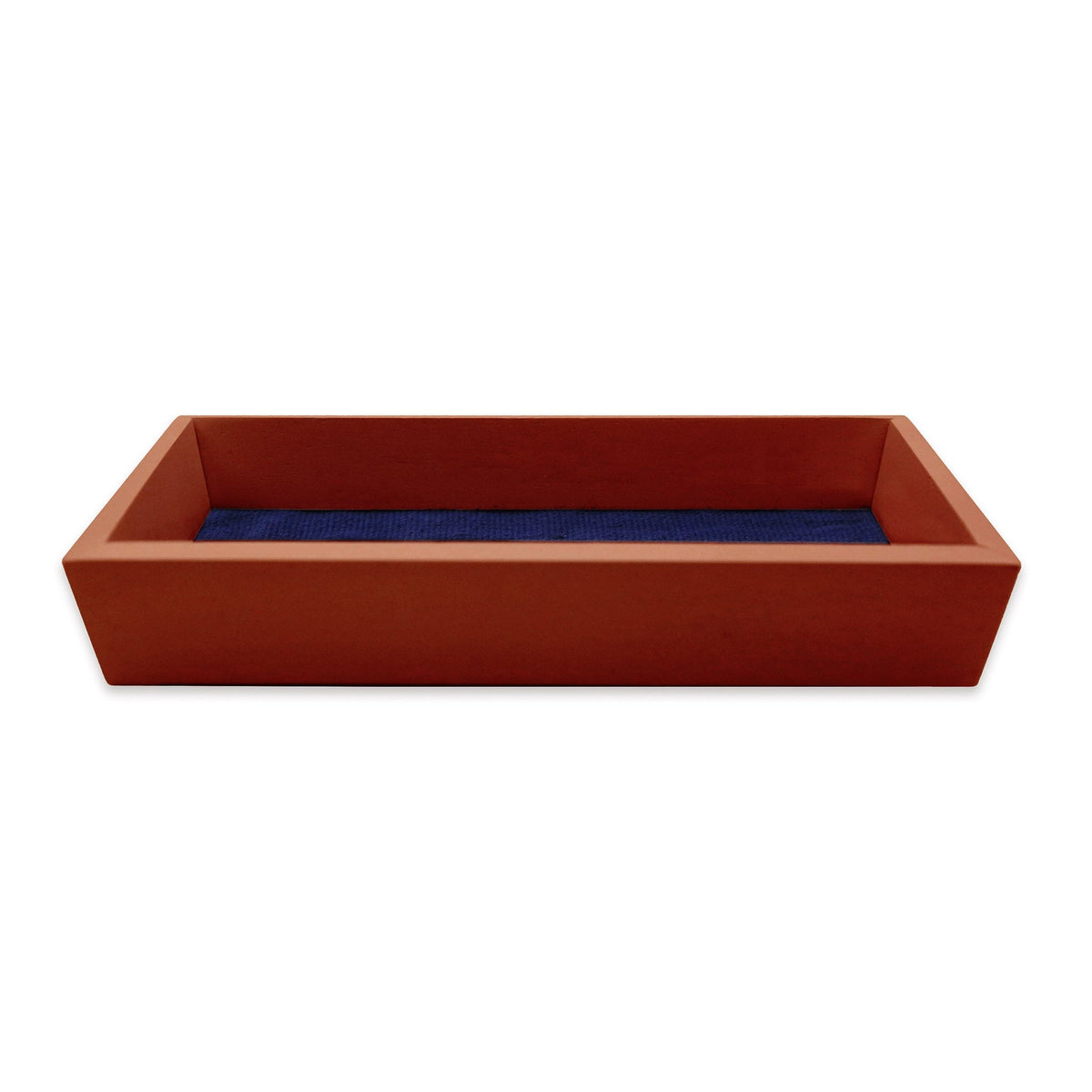 Side view of Smathers & Branson Fox Valet Tray chestnut wood border