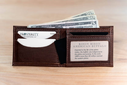 Mens Leather Bifold Wallet - ID Window - Made in USA