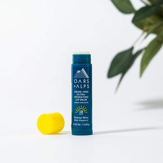 Oars + Alps - Shine-Free Spf 18 Men's Lip Balm, Sunny Mint Scent 3 pack