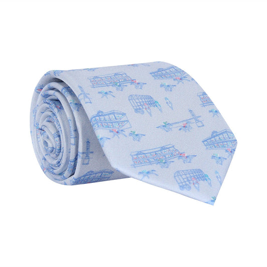 Blue Horse Racing Icons Necktie