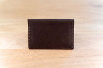 Bison Bifold Leather Card Holder - ID Window - Made in USA