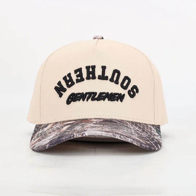 Southern Gentlemen Upside Down Hat in Natural + Realtree Camo