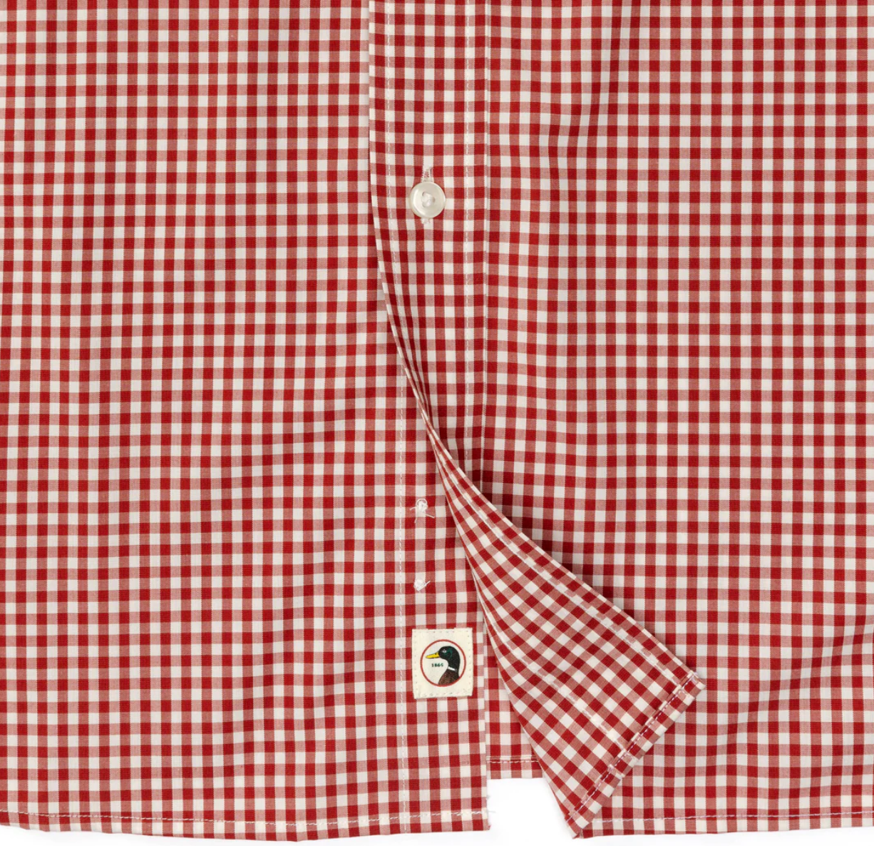 Duck Head - LS Performance Poplin Sport Shirt Walton Gingham in Red Ochre