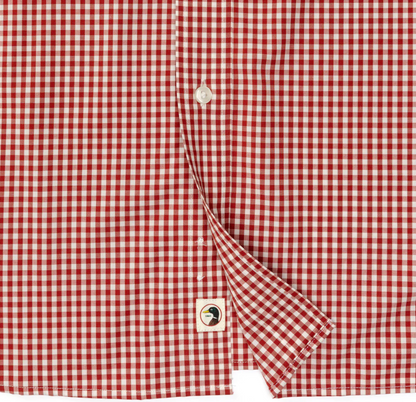 Duck Head - LS Performance Poplin Sport Shirt Walton Gingham in Red Ochre