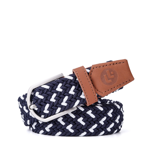 Louis Lloyd Navy/White Braided Belt