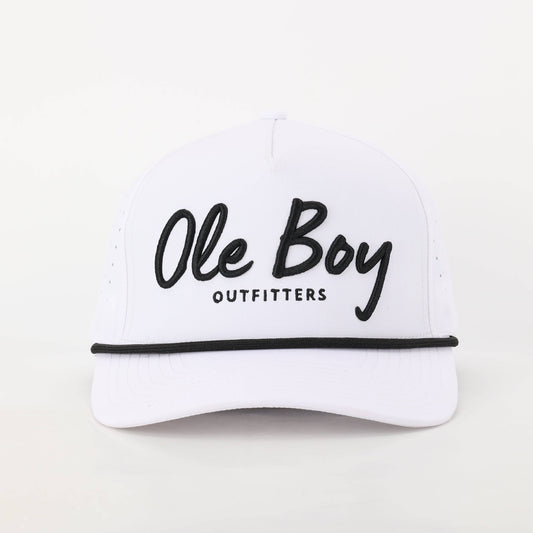 Ole Boy Outfitters - OLE BOY White Performance Golf Hat