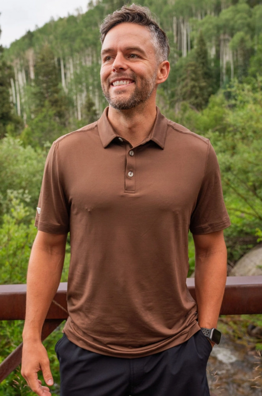 Burlebo - Performance Polo in Heather Brown