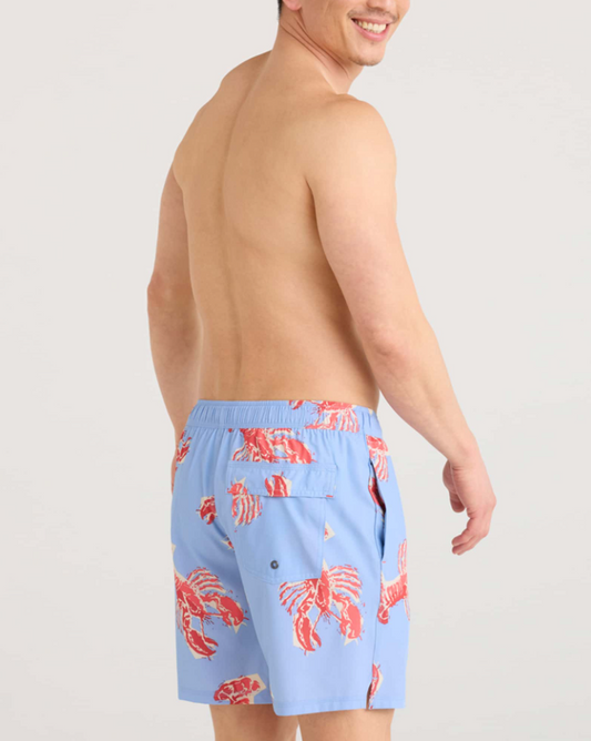 Saxx - Lobster Boil-Bel Air Blue 7" Swim Trunks