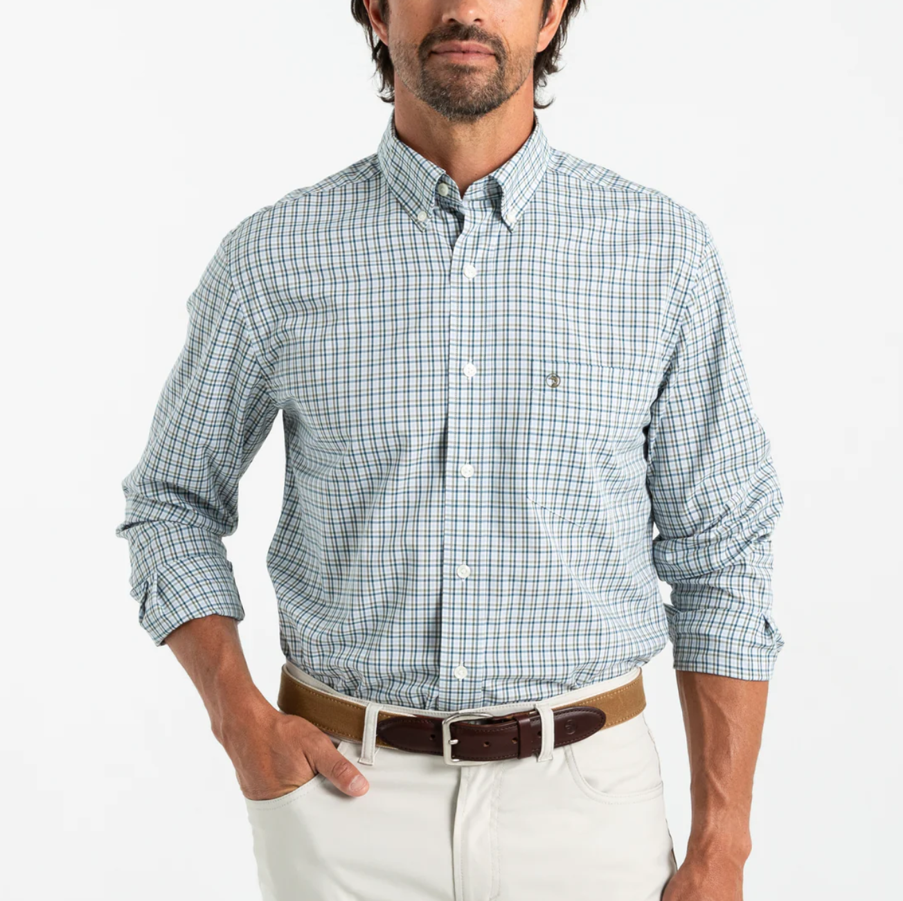 Duck Head - LS Performance Poplin Sport Shirt Benton Plaid