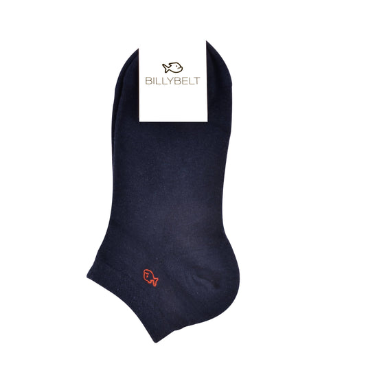 BILLYBELT - Plain Dark Blue Combed Cotton Ankle Socks