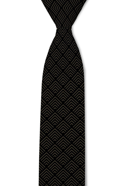 Tough Apparel - Vogue – Subtle Gold and Black Tie: 3.25" Standard Tie
