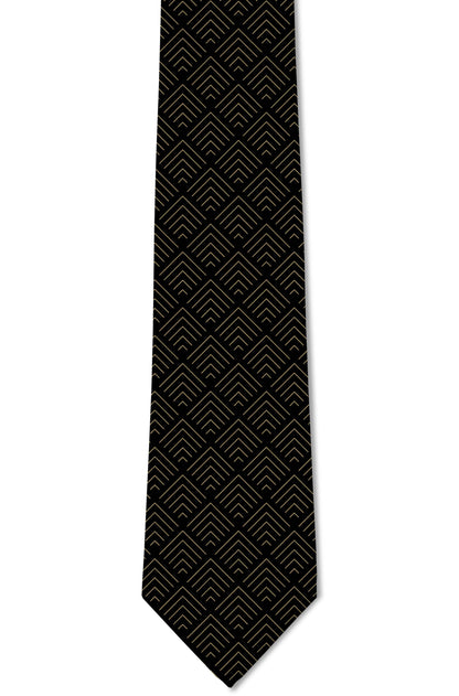 Tough Apparel - Vogue – Subtle Gold and Black Tie: 3.25" Standard Tie