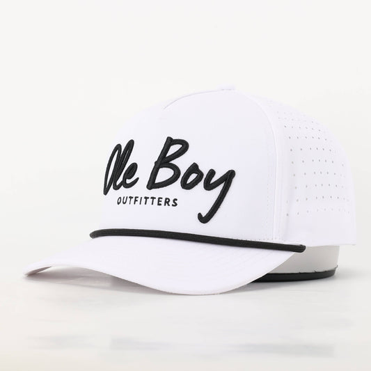 Ole Boy Outfitters - OLE BOY White Performance Golf Hat