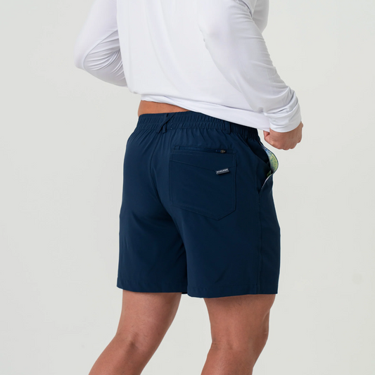 Burlebo - 7" Everyday Short Deep Water Navy Mayan Pocket