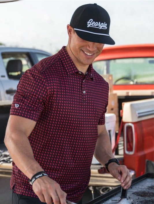 Burlebo - Georgia Black & Red Performance Polo