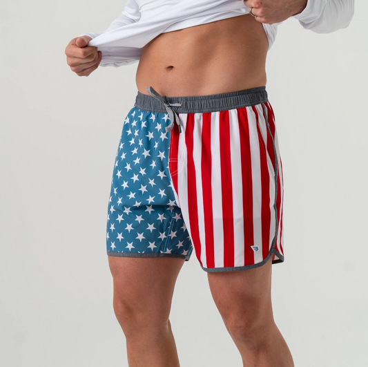 Burlebo - 5.5" Swim Trunks Throwback USA