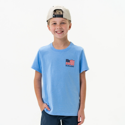 Burlebo - Youth Short Sleeve Camo Beach Cruiser Heather Periwinkle