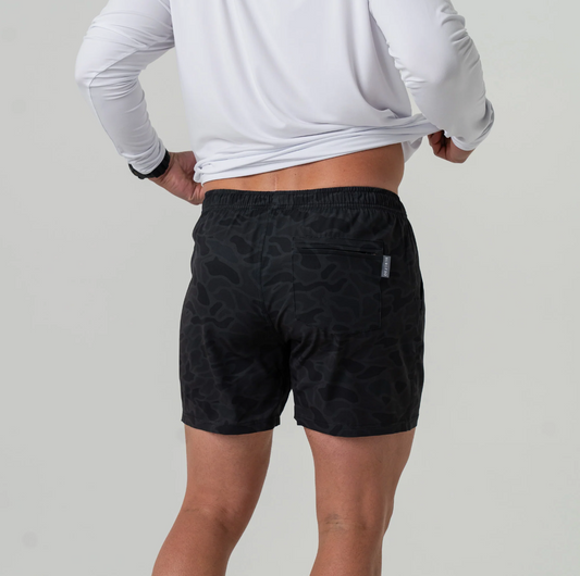 Burlebo - 7" Athletic Shorts Black Camo Black Liner