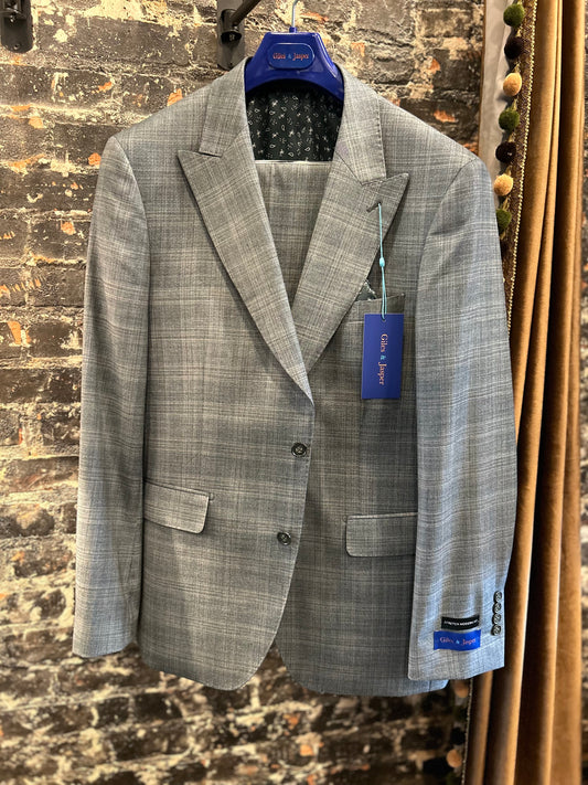 Giles & Jasper - Olive Sharksin Plaid 2Piece Suit