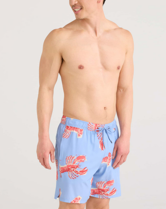 Saxx - Lobster Boil-Bel Air Blue 7" Swim Trunks