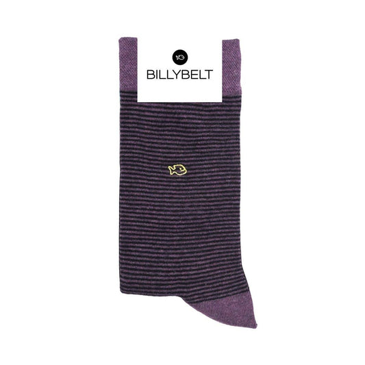 BILLYBELT - Socks in Combed Cotton Striped - Amethyst