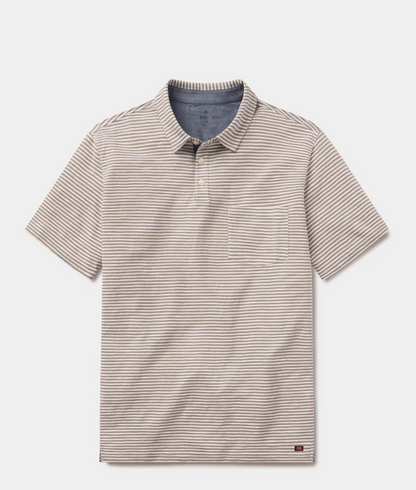 The Normal Brand - Vintage Slub Pocket Polo in Moss Stripe