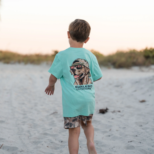 Burlebo - Youth Short Sleeve Mallard Camo Dog Island Reef