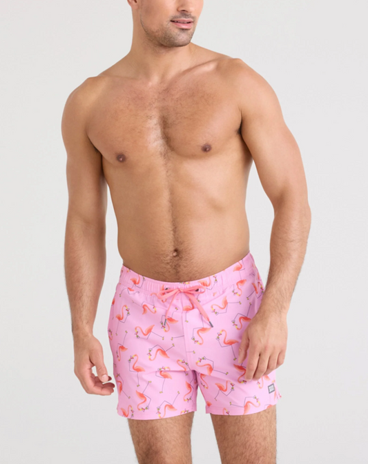Saxx - Drinko Flamingo-Taffy 5" Swim Trunks