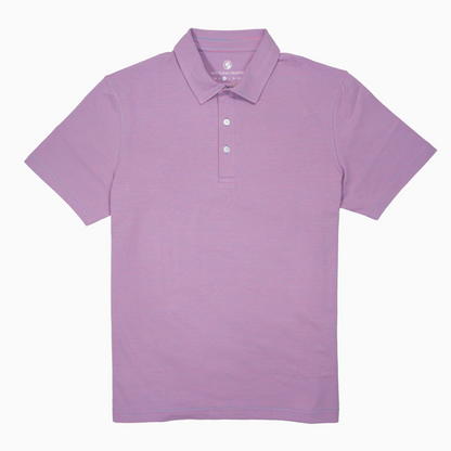 Southern Proper - Tensaw Stripe Polo in Coastal Blue/Pink