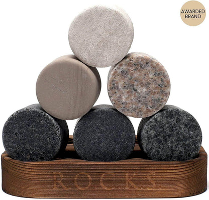 ROCKS Whiskey Chilling Stones - The Connoisseur's Set - Signature Whiskey Glass Edition