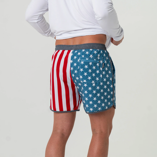 Burlebo - 5.5" Swim Trunks Throwback USA