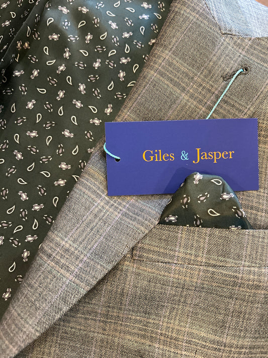 Giles & Jasper - Olive Sharksin Plaid 2Piece Suit
