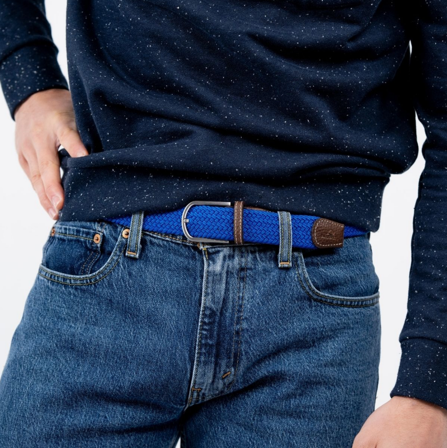 BILLYBELT - Greek Blue Elastic Braided Belt