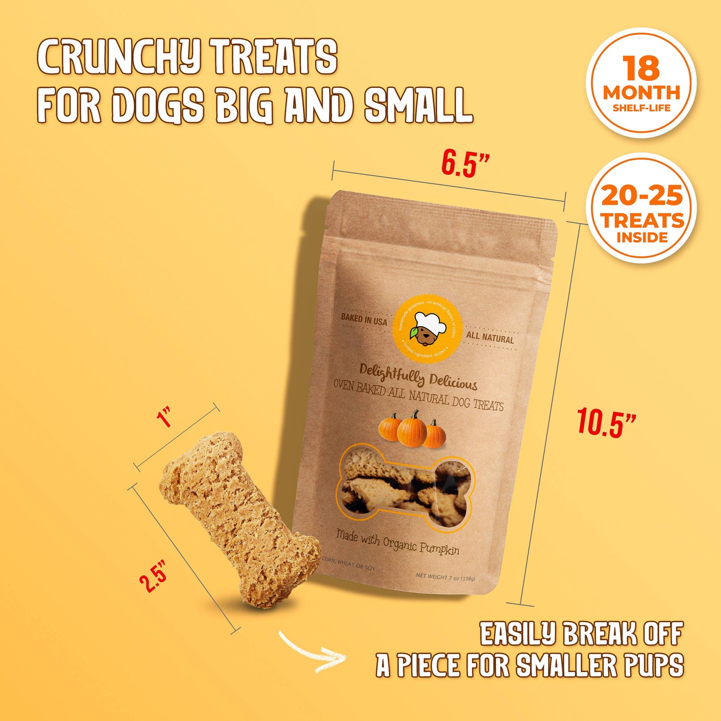 Delightfully Delicious Dog Treats - Organic Pumpkin Dog Treats