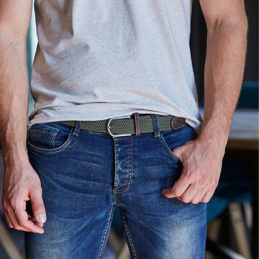 BILLYBELT - Army Green Elastic Braided Belt