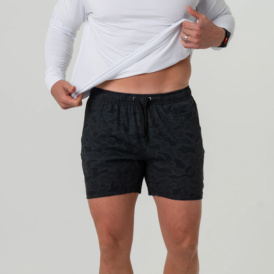 Burlebo - 5.5" Athletic Short Black Camo Black Liner