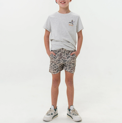 Burlebo - Youth Everyday Short Classic Deer Camo Grey Pocket