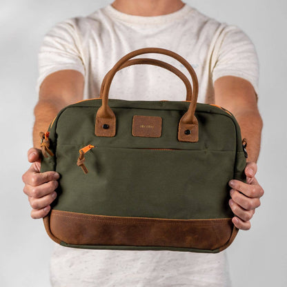 BILLYBELT - Khaki and Orange laptop bag
