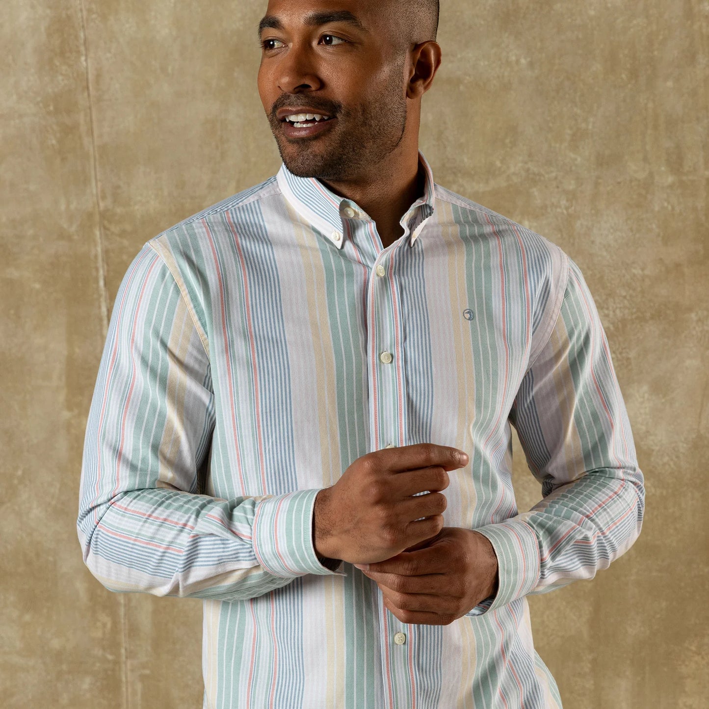 LS Cotton Oxford Sport Shirt - Prescott Stripe