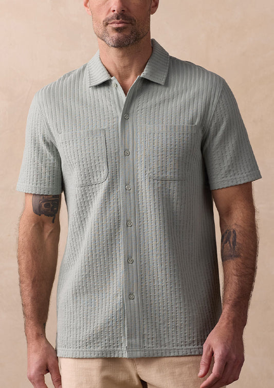 Knit Getaway Button Up in Juniper