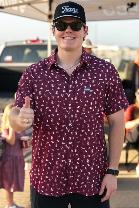 Burlebo- Gameday In College Station Performance Button Up