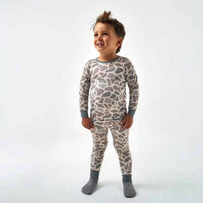 Youth Pajama Set in Classic Deer Camo