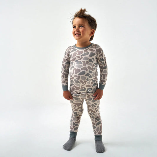 Youth Pajama Set in Classic Deer Camo
